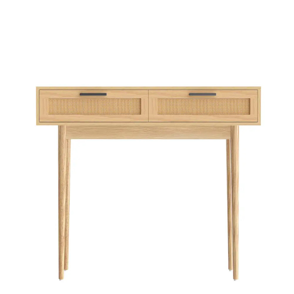 Artiss Console Table 2 Rattan Drawers - Furniture > Living Room
