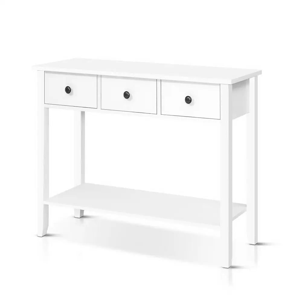 Artiss Console Table 3 Drawers 100CM White Chole - Furniture > Living Room