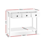 Artiss Console Table 3 Drawers 100CM White Chole - Furniture > Living Room