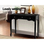 Artiss Console Table 3 Drawers Black Hamptons - Furniture > Bedroom