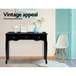 Artiss Console Table 3 Drawers Black Hamptons - Furniture > Bedroom