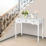 Artiss Console Table 3 Drawers White Hamptons - Furniture > Bedroom