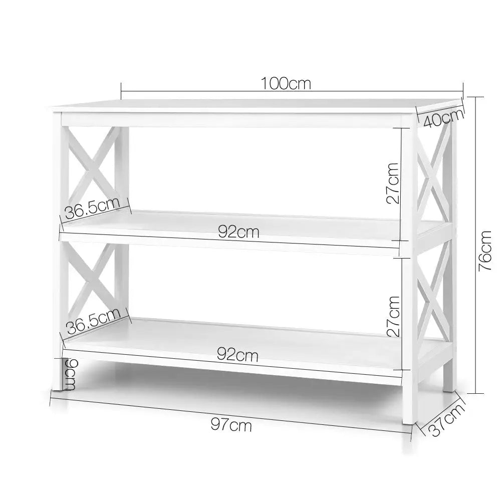 Artiss Console Table 3-tier White Polly - Furniture > Living Room > Side Tables