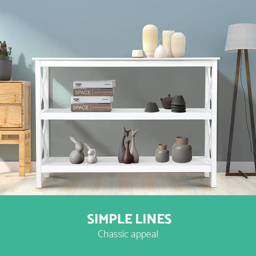 Artiss Console Table 3-tier White Polly - Furniture > Living Room > Side Tables