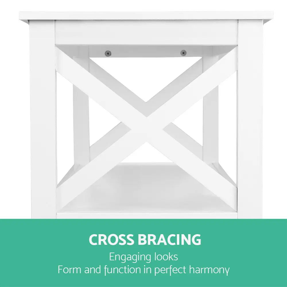 Artiss Console Table 3-tier White Polly - Furniture > Living Room > Side Tables