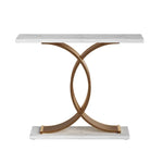 Artiss Console Table Marble Effect White&Gold - Furniture > Living Room > Side Tables