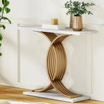 Artiss Console Table Marble Effect White&Gold - Furniture > Living Room > Side Tables