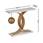 Artiss Console Table Marble Effect White&Gold - Furniture > Living Room > Side Tables