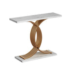 Artiss Console Table Marble Effect White&Gold - Furniture > Living Room > Side Tables