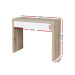 Artiss Console Table Storage Drawer Jory White Pine - Furniture > Living Room