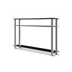 Artiss Console Table Tempered Glass Black - Furniture > Living Room