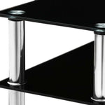 Artiss Console Table Tempered Glass Black - Furniture > Living Room
