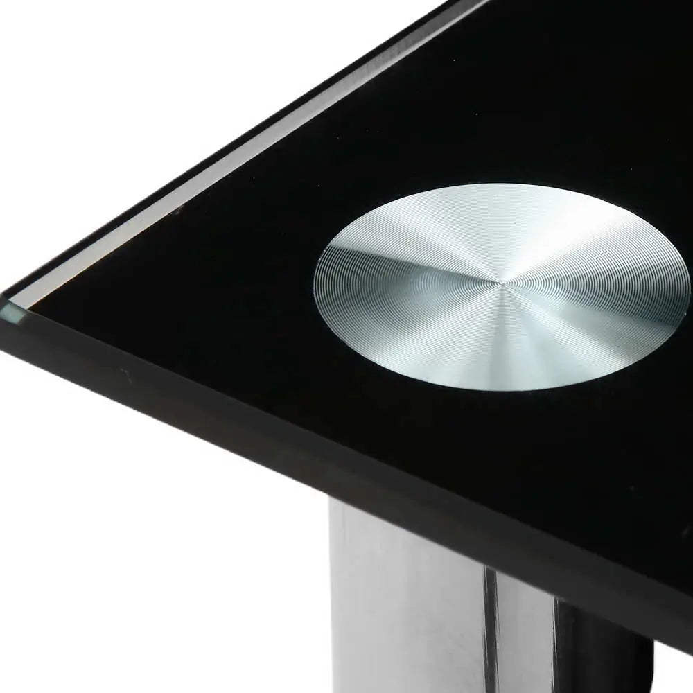 Artiss Console Table Tempered Glass Black - Furniture > Living Room