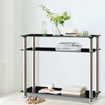 Artiss Console Table Tempered Glass Black - Furniture > Living Room