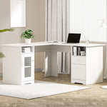 Artiss Corner Computer Desk Office Study Desks Table L-Shape Drawers Tables - Furniture > Office