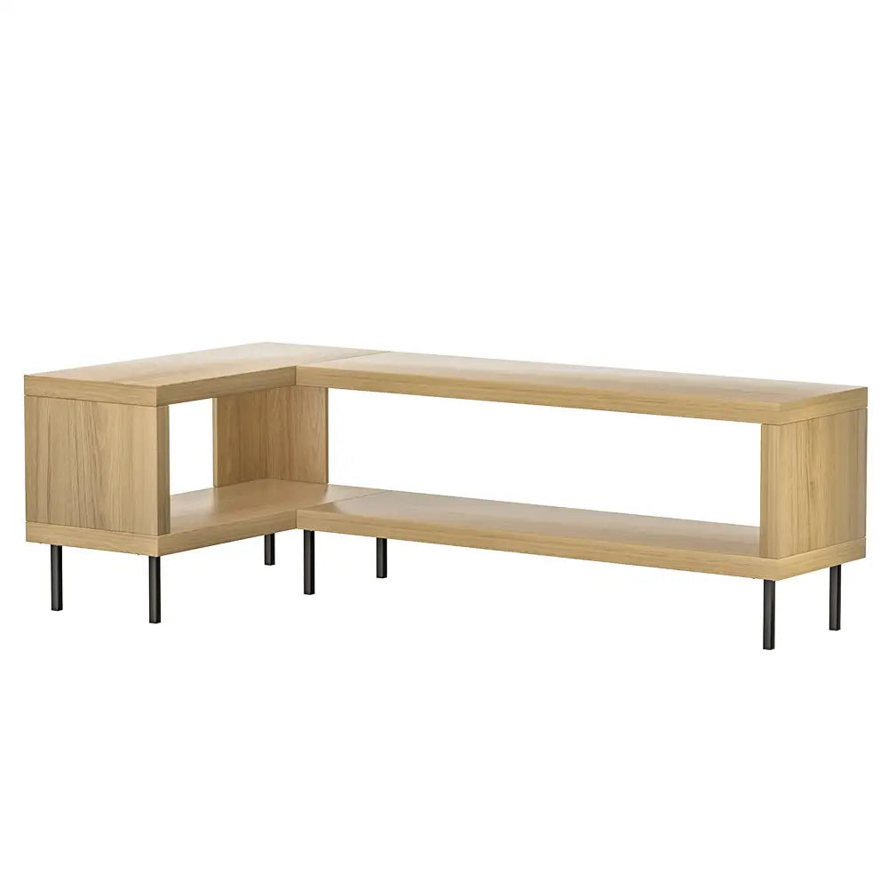 Artiss Corner Entertainment Unit TV Display Storage Shelf Wooden Pine - Furniture > Living Room