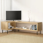 Artiss Corner Entertainment Unit TV Display Storage Shelf Wooden Pine - Furniture > Living Room