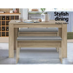 Artiss Dining Bench NATU Upholstery Seat Stool Chair Cushion Kitchen Furniture Oak 90cm - Furniture > Dining