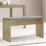 Artiss Dining Bench NATU Upholstery Seat Stool Chair Cushion Kitchen Furniture Oak 90cm - Furniture > Dining