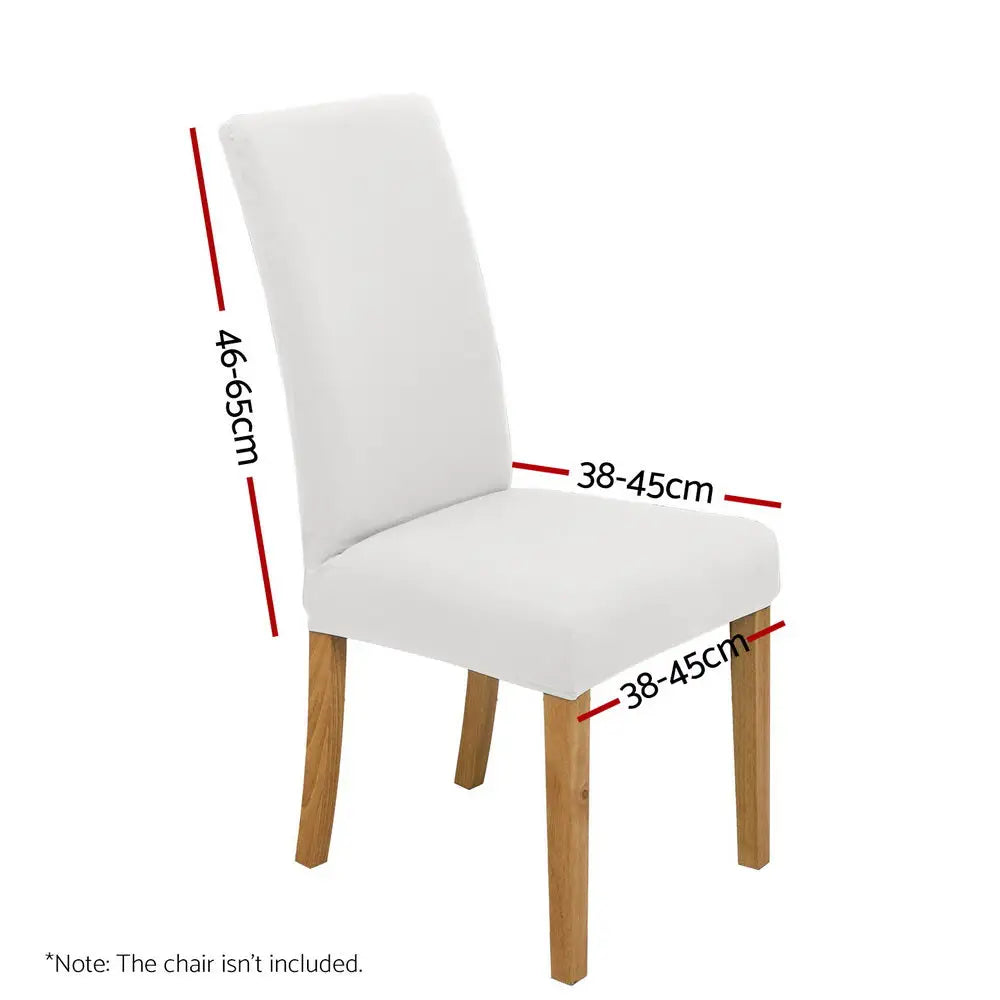 Artiss Dining Chair Covers 6x Slipcovers Spandex Stretch Banquet Wedding White - Furniture > Dining > Dining Set