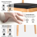 Artiss Dining Chair Rubber Wood Leather Seat Black - Furniture > Office > Office & Desk Chairs