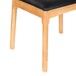 Artiss Dining Chair Rubber Wood Leather Seat Black - Furniture > Office > Office & Desk Chairs