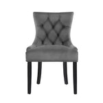 Artiss Dining Chair Set of 2 Velvet Grey French Cayes - Furniture > Dining