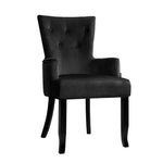 Artiss Dining Chair Velvet Black French Cayes - Furniture > Dining