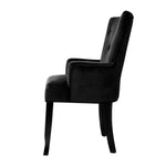Artiss Dining Chair Velvet Black French Cayes - Furniture > Dining