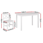 Artiss Dining Chairs and Table Dining Set 4 Cafe Chairs Set Of 5 4 Seater White - Furniture > Dining