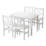 Artiss Dining Chairs and Table Dining Set 4 Cafe Chairs Set Of 5 4 Seater White - Furniture > Dining