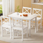 Artiss Dining Chairs and Table Dining Set 4 Cafe Chairs Set Of 5 4 Seater White - Furniture > Dining