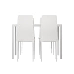 Artiss Dining Chairs and Table Dining Set 4 Chair Set Of 5 White - Furniture > Dining > Dining Set