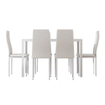 Artiss Dining Chairs and Table Dining Set 6 Chair Set Of 7 White - Furniture > Dining