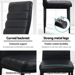 Artiss Dining Chairs Black PU Leather Set of 4 Astra - Furniture > Dining