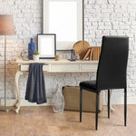 Artiss Dining Chairs Black PU Leather Set of 4 Astra - Furniture > Dining