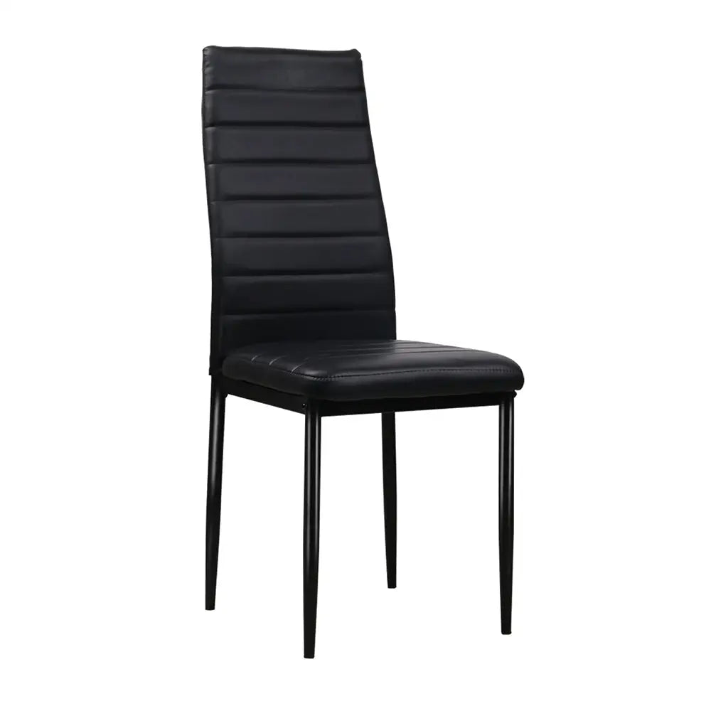 Artiss Dining Chairs Black PU Leather Set of 4 Astra - Furniture > Dining