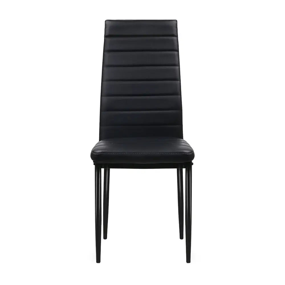 Artiss Dining Chairs Black PU Leather Set of 4 Astra - Furniture > Dining