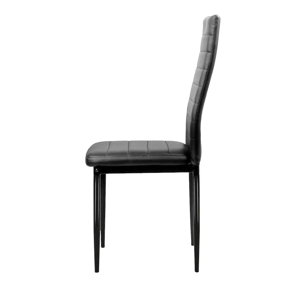 Artiss Dining Chairs Black PU Leather Set of 4 Astra - Furniture > Dining