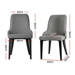 Artiss Dining Chairs Fabric Grey Set of 2 Domus - Furniture > Dining