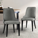 Artiss Dining Chairs Fabric Grey Set of 2 Domus - Furniture > Dining