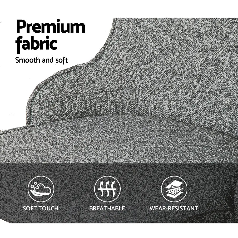 Artiss Dining Chairs Fabric Grey Set of 2 Domus - Furniture > Dining