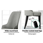 Artiss Dining Chairs Fabric Grey Set of 2 Domus - Furniture > Dining