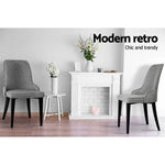 Artiss Dining Chairs Fabric Grey Set of 2 Domus - Furniture > Dining