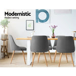 Artiss Dining Chairs Fabric Grey Set of 2 Kalmar - Furniture > Dining