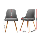 Artiss Dining Chairs Fabric Grey Set of 2 Kalmar - Furniture > Dining