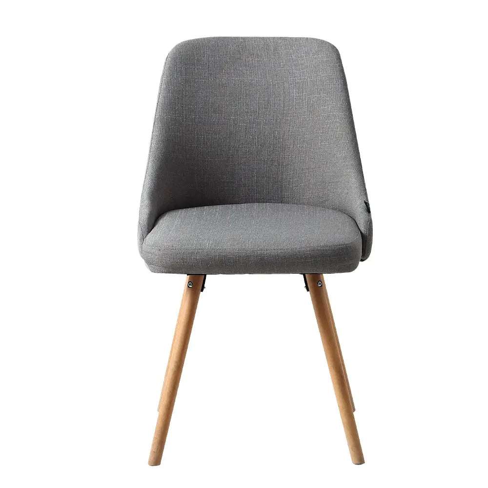 Artiss Dining Chairs Fabric Grey Set of 2 Kalmar - Furniture > Dining