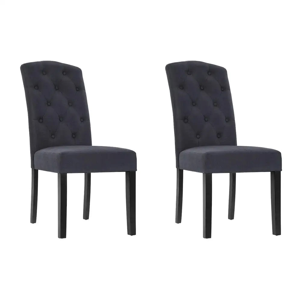 Artiss Dining Chairs Grey Fabric Set of 2 Dansk - Furniture > Dining