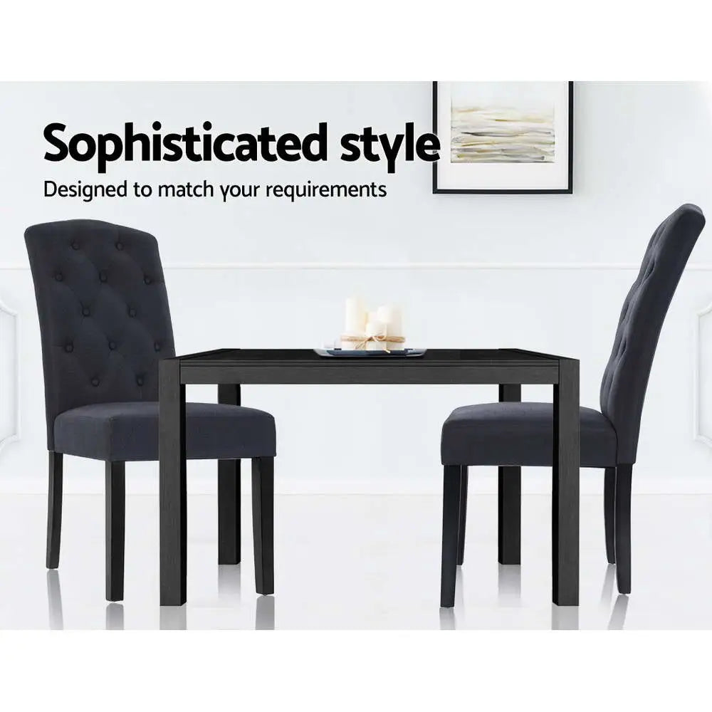 Artiss Dining Chairs Grey Fabric Set of 2 Dansk - Furniture > Dining