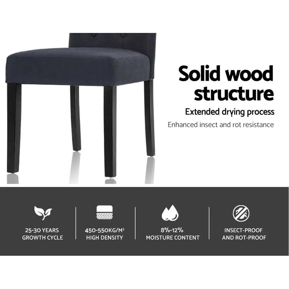 Artiss Dining Chairs Grey Fabric Set of 2 Dansk - Furniture > Dining